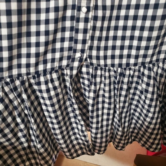 J. Crew Black and White Ruched Ruffled Maxi Sundress..SIZE:12T - Picture 8 of 15